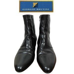 Y2K Giorgio Brutini Leather Boots 10.5 M Black Professional Italian Style